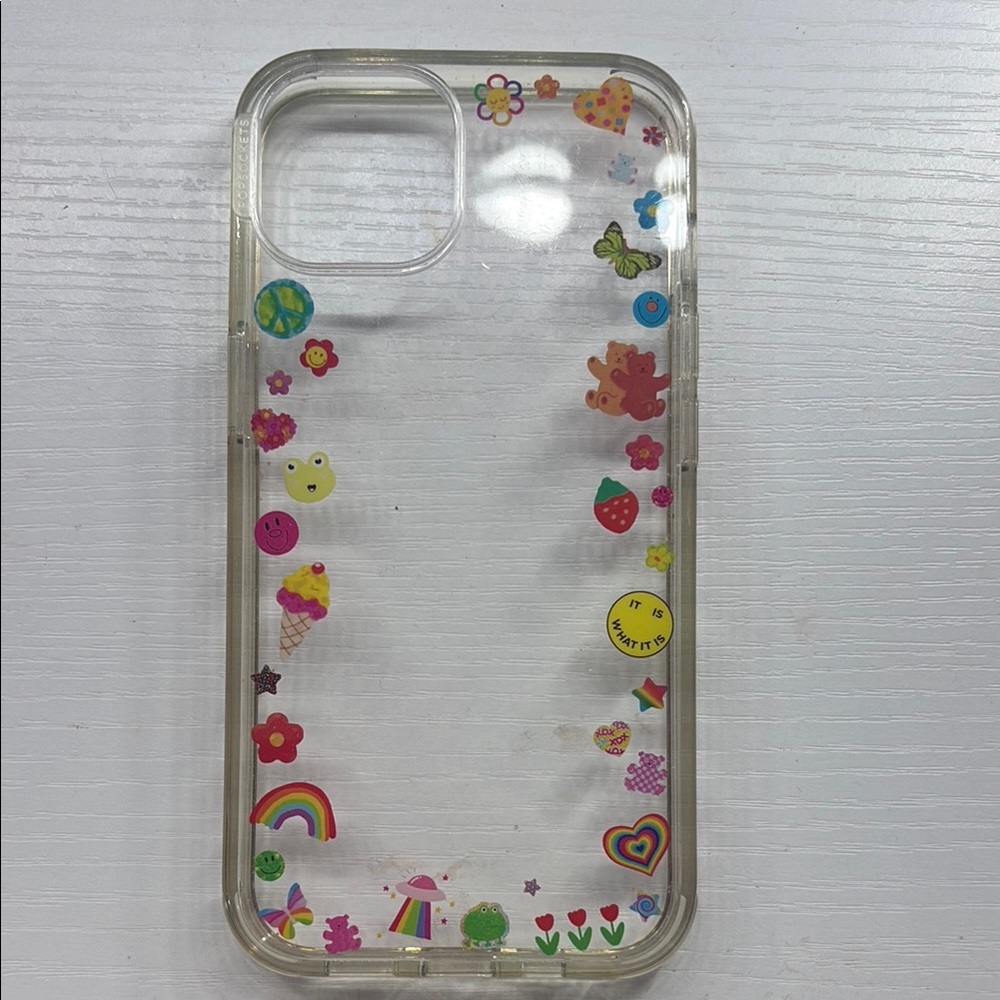 Clear Phone Case with Colorful Stickers